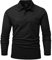 YSENTO Herren Poloshirts Langarm Golfshirts Schnelltrocknend Atmungsaktiv Outdoor Funktionell Tennis Arbeit Casual Polo T-Shirts Tops mit Brillenhalter(Schwarz,M)