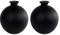2 Stück Rivanto® Vase Artemis S matt schwarz Glas Ø16x18cm Blumenvase aus Glas, Blumentopf