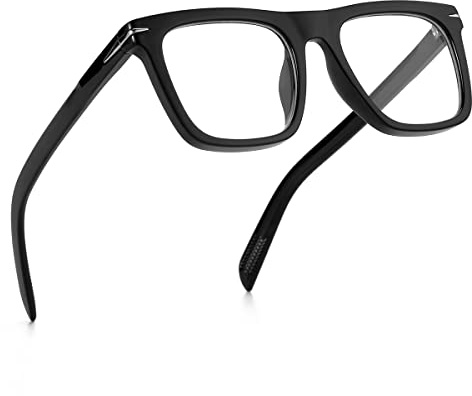 NIDOVIX Trendy Square Blue Light Blocking Glasses for Men Women, Fashion Frame Non-prescription Computer Glasses (Black)