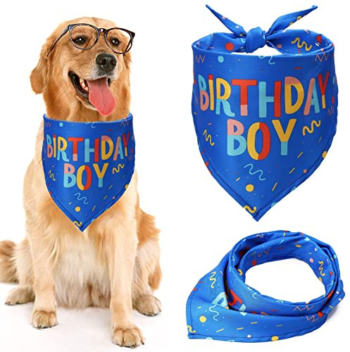 Hunde Bandana, Geburtstag Hundehalstuch, Weicher Hund Dreieck Schal, Lätzchen Zubehör Waschbar Verstellbar Haustier Halstuch Party Supplies für kleine, mittlere und große