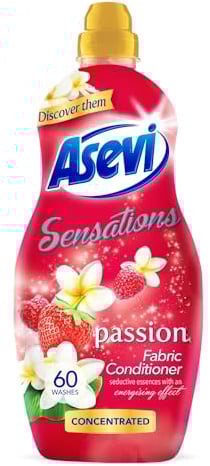 Asevi Sensations Fabric Conditioner, Laundry Conditioner, Liquid Fabric Conditioner, 1320ML, 60 Washes, Passion