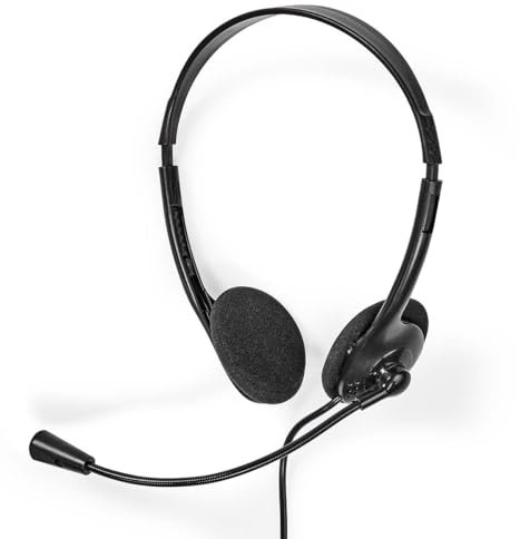 NEDIS PC-Headset | Auf Ohr | Stereo | USB Type-A/USB Type-C™ | Klappbarer Mikrofon | Schwarz