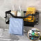 MainPi Organizador Bajo Fregadero Cocina,Soporte Esponja Cocina con Toallero,Estropajo Fregadero con Bandeja Drenaje,Porta Estropajos Cocina,Almacenamiento Organizador (Negro)