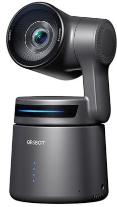 OBSBOT Tail Air NDI Streaming Camera 4K, AI Tracking PTZ with Intelligent APP, Gesture Control, HDMI/USB-C/Wireless Webcam, Video Camera Live stream for YouTube, Chruch, Worship, Creator, etc.