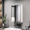 EMKE 400x600mm Illuminated Bathroom Mirror Cabinet with Shaver Socket, Single Door Bathroom Mirror Storage Cabinet with Light, Anti-Fog, Dimmable & 3 Colors, Adjustable Shelf & Memory Function, White