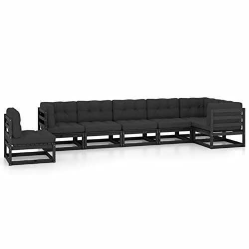 Gecheer Garten-Lounge-Set Gartenmöbel 7-TLG.mit Kissen Ecksofa Mittelsofa Sitzgruppe Sofa Lounge Garten Garnitur Gartensofa Gartenset