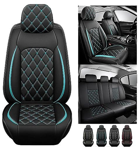Autositzbezüge Sets Für Opel Corsa-e 2021 2022, Leder Auto-Schonbezüge Komplettset Autositzschoner Vordersitze Rückbank Wasserdicht Abnehmbare Innenraum Accessories, C/Black-Green