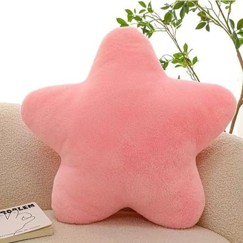 Bettschlange Kuschelkissen Kinder, Stern Kinderkissen, Weiche Flauschige Sternenkissen, Kissen Kinderzimmer Sternform Dekokissen für Mädchen & Jungen Zuhause Schlafzimmer,Rosa,60x60cm