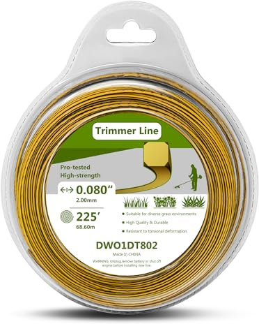 225ft DWO1DT801 DWO1DT802 String Trimmer Line for Dewalt Flexible Durable String Weed Grass Trimmer Lawn Edger DCST920 DCST922 DCST925 DCST970 DCST972 DCST990 - 0.080 x 225ft String Trimmer Line