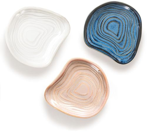 Pretty Jolly Lot de 3 repose-cuillères en céramique pour cuisinière, cuisine, comptoir, repose-cuillère à café, repose-ustensiles en forme de dune, passe au lave-vaisselle, repose-spatule, décoration