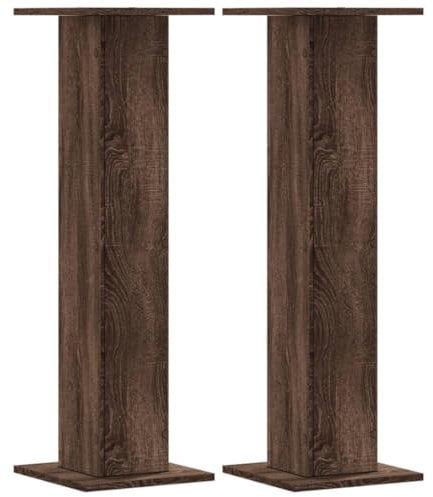 vidaXL Pflanzenständer 2 STK., Blumenständer Hohle Konstruktion, Dekosäule Podest für Pflanzen Dekoartikel, Blumenhocker Blumensäule, Eichen-Optik Holzwerkstoff