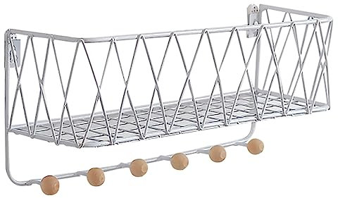 ORFOFE Stilvolles Eisen Schwebende Wandregale Doppelt Verwendbar für Die Aufbewahrung Von Dekorationen Weiß
