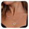 ALEXCRAFT Sterling Silber 925 Ketten Halskette für Damen, Silber Verstellbares Halsketten mit Zirkonia, Doppel Layering Stapelbare Layered Ketten mit Herz Anhänger Halsketten Boho Schmuck Ketten