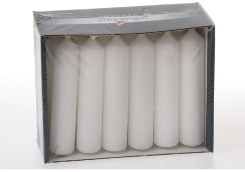 Stumpenkerzen Pyramidenkerzen Weiß 95 x Ø 20 mm, 18 Stück, Unparfümiert