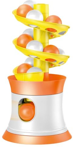 Ping Pong Practice Machine, Ping Pong Ball Throwing Machine, Tischtennisball Launcher, Tischtennis Training Device with 16 Balls, 20x20x27cm/7.87x7.87x10.63 Inches for Kids Beginners