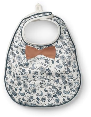Elodie Details Baby Lätzchen mit Auffangschale - Abwaschbar - Skandinavisches Design - Wasserdicht - Garden Leo Toile Bow