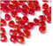 Wisafory 100 Stück Herz Glasperlen Acrylperlen herzförmig Abstandshalter lose Perlen Pony-Perlen Glaskristallperlen Spacer Perlen für Schmuckherstellung, Handwerk, Halsketten, Armbänder Rot