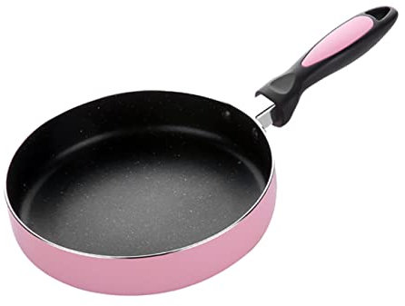 IMIKEYA Non-Stick Frying Pan 20cm Pink Macadamia Coating Gas Stove Induction Cooker Cook Frying Pan Easy Cleaning Kitchen Helper