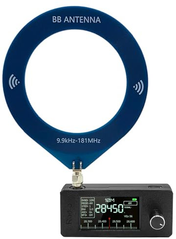 Cloudpower SI4732 Mini Radio, 0.5-108 MHz Pocket Radio Receiver with 1.9 IPS Screen Portable Shortwave Radio Receiver, AM FM LSB USB, 800 mAh Battery(Black-Loop Antenna)