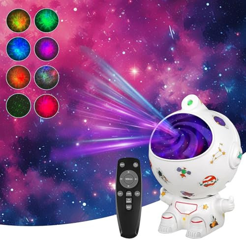 Sensory Toys for Autism | Kids Galaxy Night Light Projector | Astronaut Star Light with Adjustable Brightness & Timer | Sleep Aid for ADHD | Birthday Gift for Boys and Girls Ages 2–6