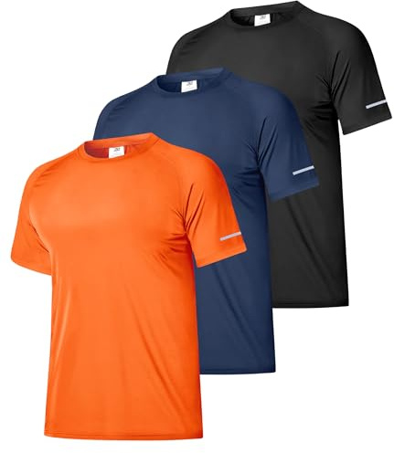 Boyzn 3 Pack Men's Sun Protection UV T-Shirt Quick Dry UPF 50+ Rash Guard for Men Short Sleeve SPF Swimming Tops Lightweight Watersport Rash Vest Beach Swim Tee Shirt for Surfing Fishing 3P04-S
