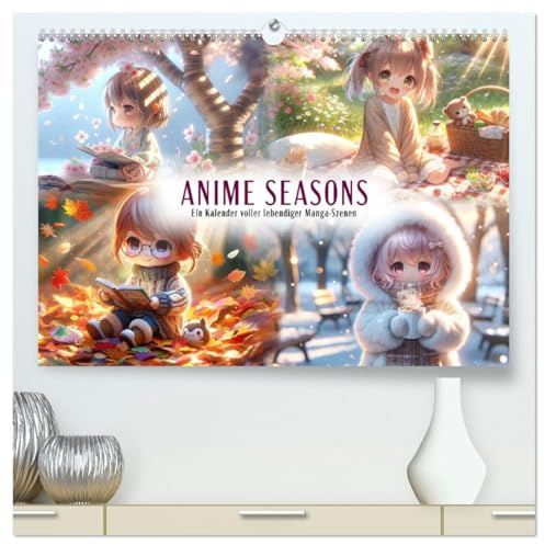 Anime Seasons: Ein Kalender voller lebendiger Manga-Szenen (hochwertiger Premium Wandkalender 2026 DIN A2 quer), Kunstdruck in Hochglanz: Jahreszeitenzauber in Manga-Art (CALVENDO Kunst)