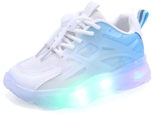 XSportmode Led schuhe kinder, blinkende schuhe jungs leuchtschuhe mädchen kinderschuhe mit licht Leichte, rutschfeste und atmungsaktive Turnschuhe for Frühling und Sommer 21-36