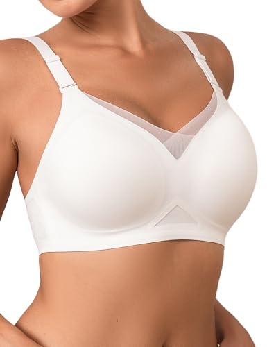 SHARICCA Bras for Women Seamless Push Up Bra Non Wired Full Coverage Lace Wireless Bralettes T Shirt Soft Comfort Support Bras