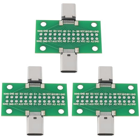 EMSea 3 Pezzi Da Scheda Di Test USB-C Maschio-femmina Per Test Di Linea Dati USB E Prodotti Elettronici Fai Da Te