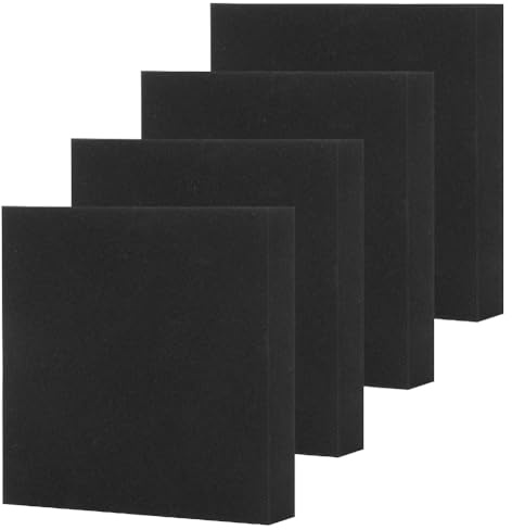 Tutamaz Selbstklebende Schaumstoffplatten 4er Set, Schwarz Moosgummi Pads 100 x 100 x 20 mm, rutschfeste Schaumstoffmatten für Möbel, Türen, Fenster, DIY-Projekte, Polsterung, Stoßschutz
