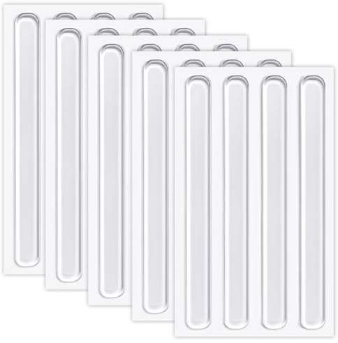 Clear Furniture Bumpers for Protecting Surfaces from Scratches and Slamming | Silicone Cabinet Door Pads, Transparent Adhesive Bumper Strips, Door Stoppers, (20 Pcs-150*15*2MM)