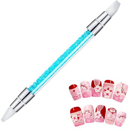 Sculpture Pen Set - Tipped Silicone Nails Brushes, Dotting Tool | Rhinestone Applicator, Gel Carving Pen, Cone Wedge Chisel Stagshoe Tips, 3D Nails Art Tools | Professional Salon N
