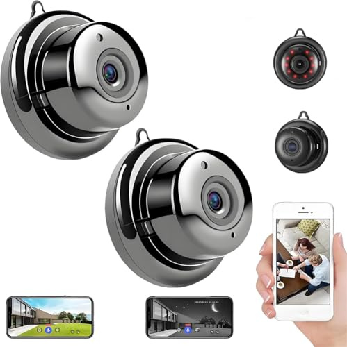 Rietoiu 2026 Upgraded Ultra-Invisible No-Plug Camera,1080P WiFi Mini Hidden Camera with Two-Way Audio,Invisible Mini Spy Camera Wireless,Wireless Indoor Security Camera for Pet/Baby/Nanny (2 Pcs)