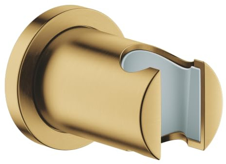GROHE Rainshower, Wandhalter für die Handbrause, runde Rosette, Gold | Fester Brausehalter zur Wandmontage, runde Rosette, Duschstange passend zu Standard-Handbrausen (Gold, 27074GN0)
