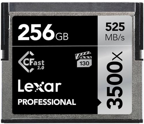 Lexar LC256CRBEU3500 Professional 3500x (525MB/s) Pro CFast CompactFlash Memory Card 256 GB