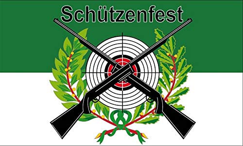 Fahne Flagge Schützenfest mit Scheibe 90x150 cm Hissfahne mit Ösen Hißflagge Deko Fahnen