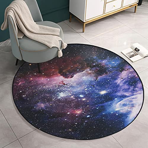 Fancytan Galaxis Rund Teppiche, Universum, Weltall, Nebelsterne, Star Teppich, große Bodenmatte für Wohnzimmer, Arbeitszimmer, Kinderzimmer, Starry Sky, 150 cm Rund