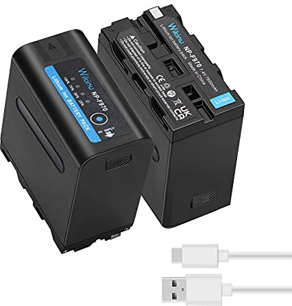 Wikinu 2X 7800mAh NP-F970 NP-F980 Akku für Sony DCR-VX2100, DSR-PD150, DSR-PD170, FDR-AX1, HDR-AX2000, HDR-FX1, HDR-FX7, NP-F960, NP-F930, NP -F950, NP-F770, NP-F750