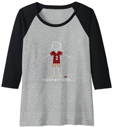 Damen Lustige Frauen Hockey, Mädchen Eishockey Geschenke Raglan