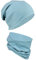 Alkato Unisex Beanie Mütze und Schal Set Uni, Farbe: Mintgrün, Größe: Einheitsgröße