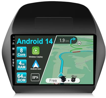 JOYX Autoradio Android 13 Passt für Hyundai IX35 (2010-2017) - [4G+64G] - Eingebaut DSP/Carplay/Android Auto - LED Kamera MIC KOSTENLOS - 10.1 Zoll 2 Din - Mit Lenkradsteuerung 4G WiFi Bluetooth DAB