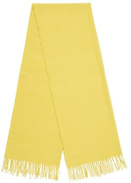 s.Oliver Damen Schal mit Fransen YELLOW Einheitsgröße