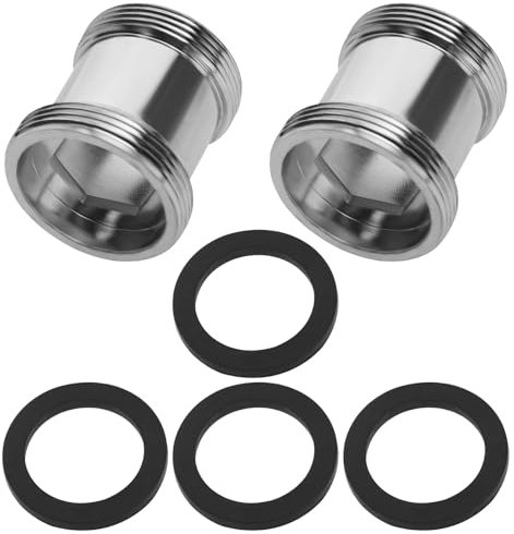 Be In Your Mind 2 Juegos de 24mm Macho A 22mm de Rosca Macho Adaptador de Grifo de Latón Longitud Extensión Grifo Aireador Conector para Cocina Baño Fregadero con Junta