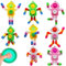 Lot de 8 jouets pop Fidget Spinner, porte-clés, jouets sensoriels Wacky Tracks, jouets déformables pour sac à friandises, panier, prix de classe, cadeaux de fête
