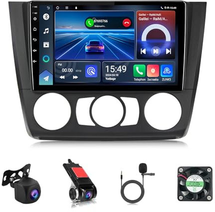 Android 12 9 Pollici Touchscreen Stereo Auto Bluetooth Auto Radio Stereo Per BMW 1 Series 2008-2012 Con Bluetooth FM Radio Comando Del Volante WiFi Bluetooth AHD Retrocamera(B,T1 1+32G)
