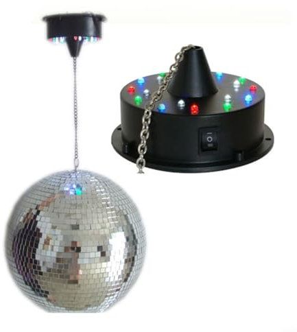 HOHOVYVY Mini Discokugel,Discokugel-Motor Mit Fernbedienung Einstellbare Geschwindigkeit Und 4 Farbige LED-Leuchten(ceiling motor)