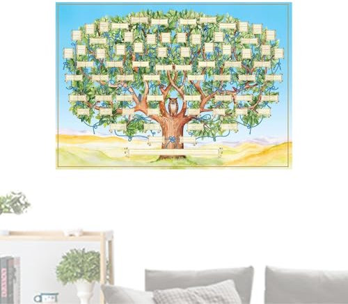 Leeres Stammbaum Diagramm, Stammbaum Vorlage Zum Ausfüllen Ahnentafel, Generations Stammbaum Ahnentafel Poster, Leeres Ausfüllbares Ahnentafel 6 Generationen, Kunst Wand Deko, Baum Des Lebens