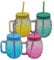 Pineapple Glass Mason Jars Set of 4 with Reusable Straw 450ml - Ombre Effect 1201