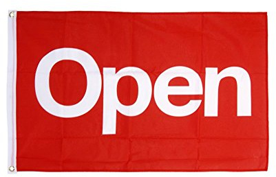 Flaggenfritze Fahne/Flagge Open rot + gratis Sticker