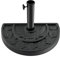 Pure Garden Half Round Umbrella Base - 20lb Weighted Semicircle Freestanding Resin and Concrete Umbrella Stand for Outdoor Use (Black)